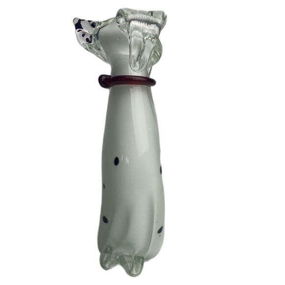 Vintage Handblown Tall 8" Art Glass Dalmatian Dog - Picture 9 of 9